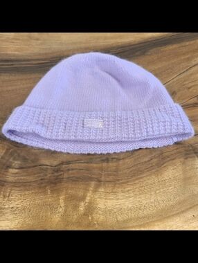 Coach Lavender Metallic Wool Blend Beanie